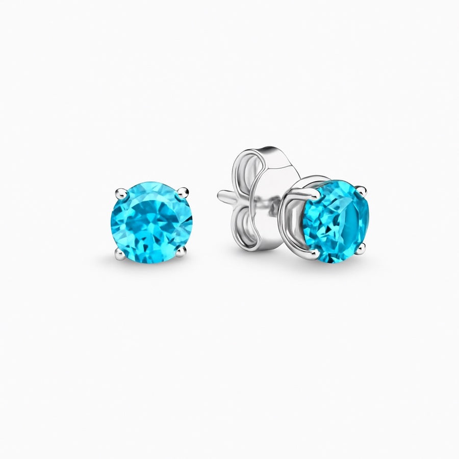 Blue Topaz  Stud Earrings