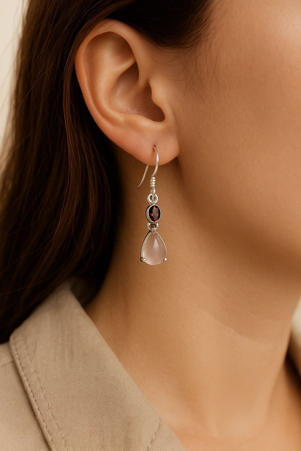 Blush Garnet Earrings