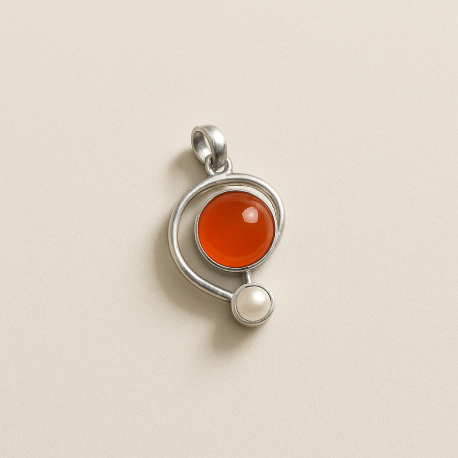 Carnelian & Pearl Pendant