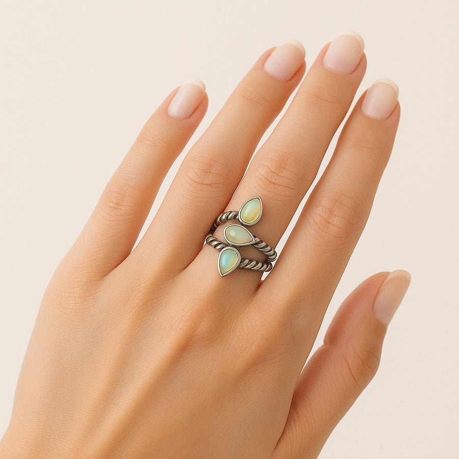Aurora Teardrop Ring