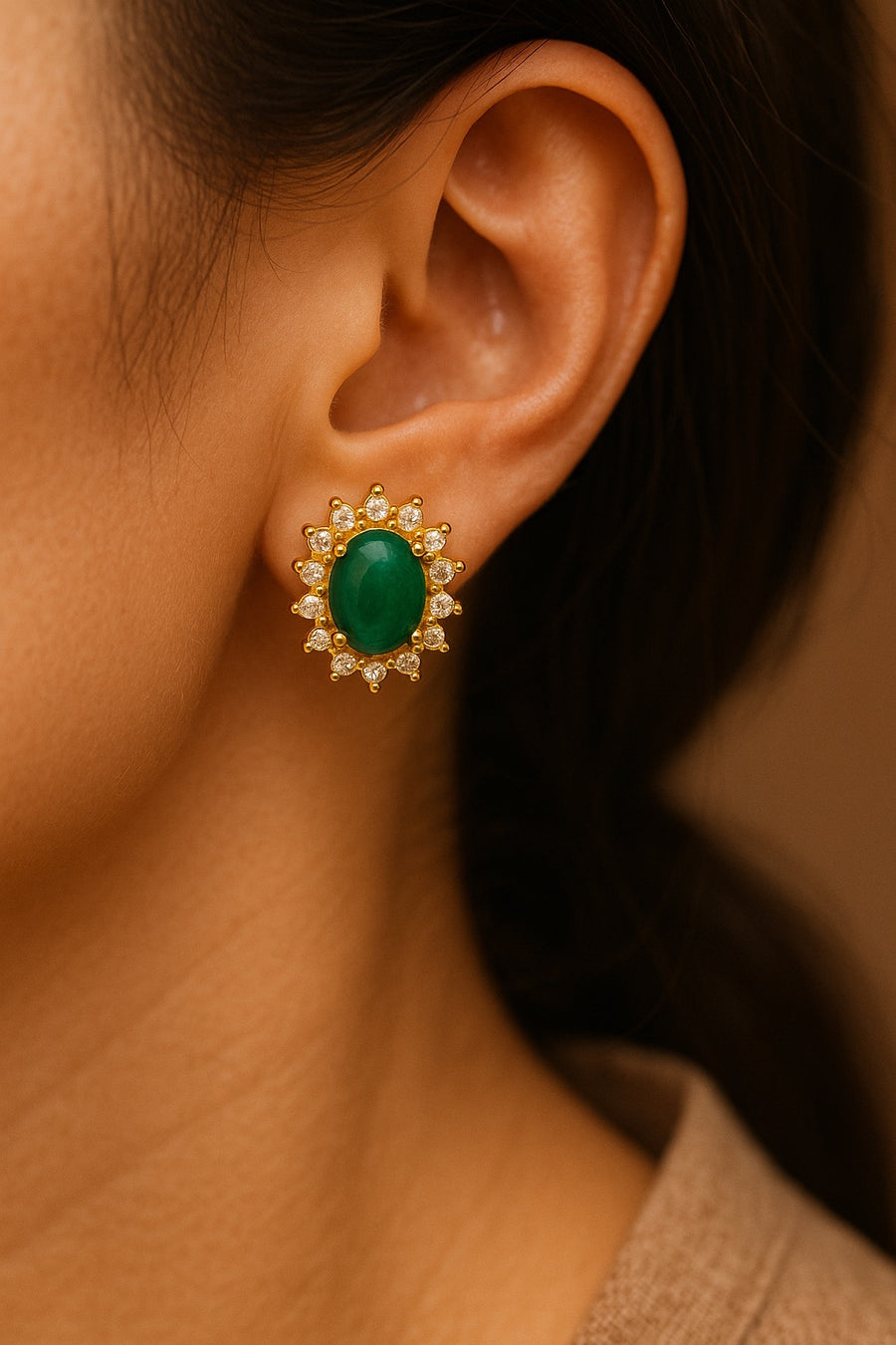 Starburst Emerald Studs