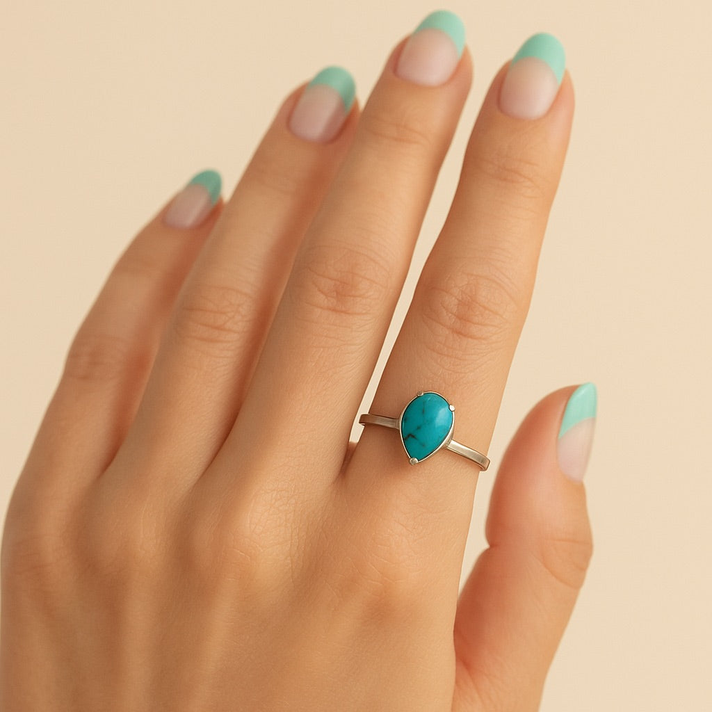 Turquoise Teardrop Ring