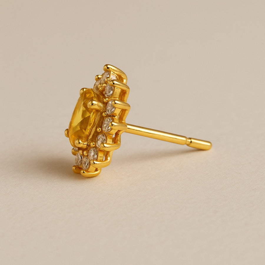 Sunburst Citrine Studs