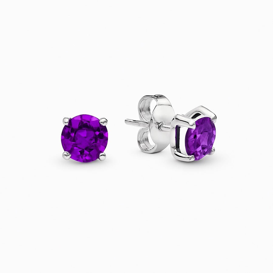 Amethyst Stud Earrings