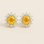 Starburst Citrine Studs