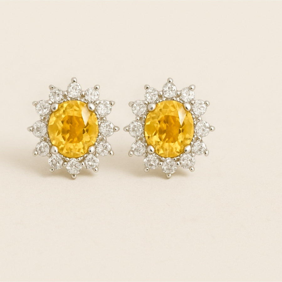 Starburst Citrine Studs