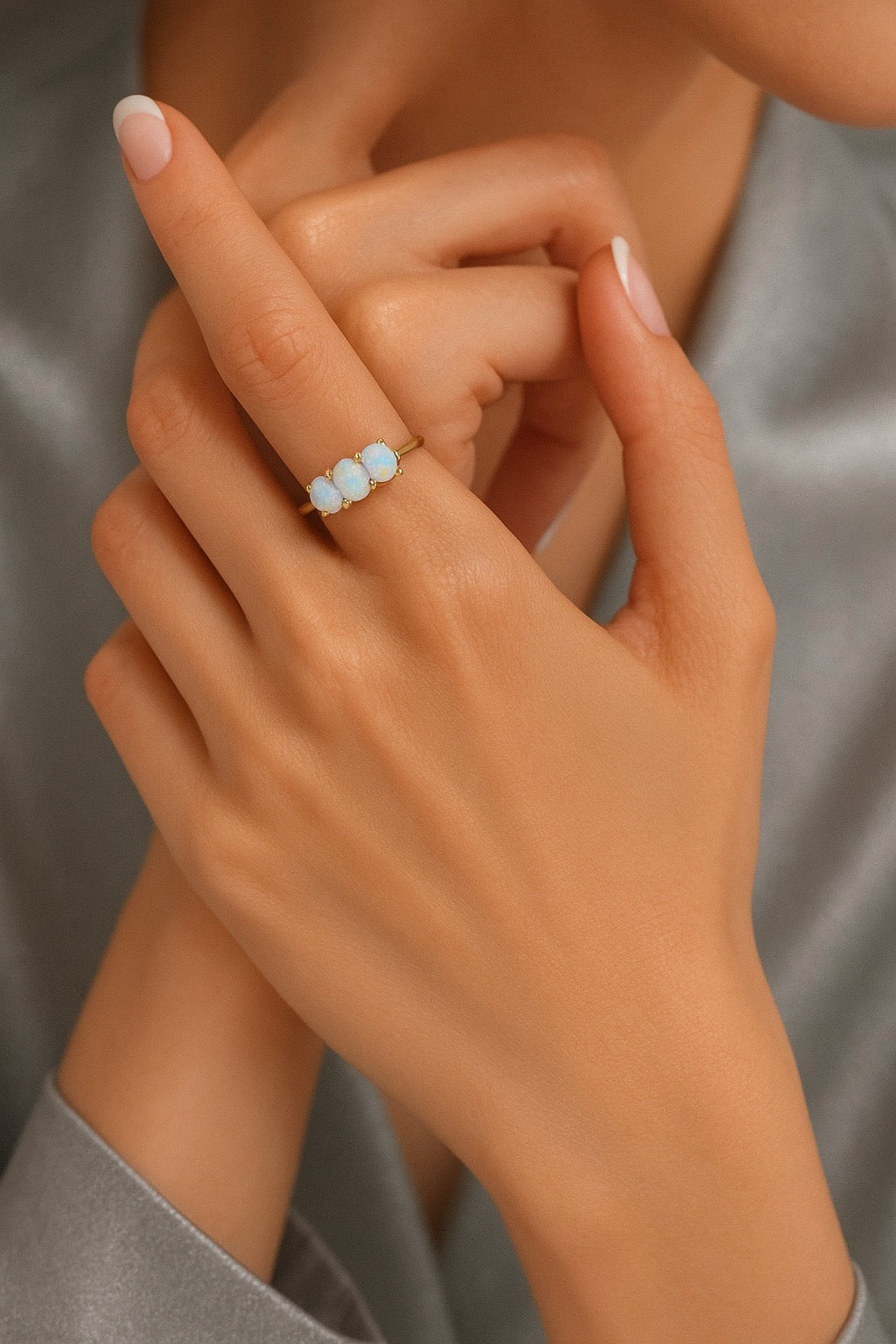 Three Stone Opal Ring